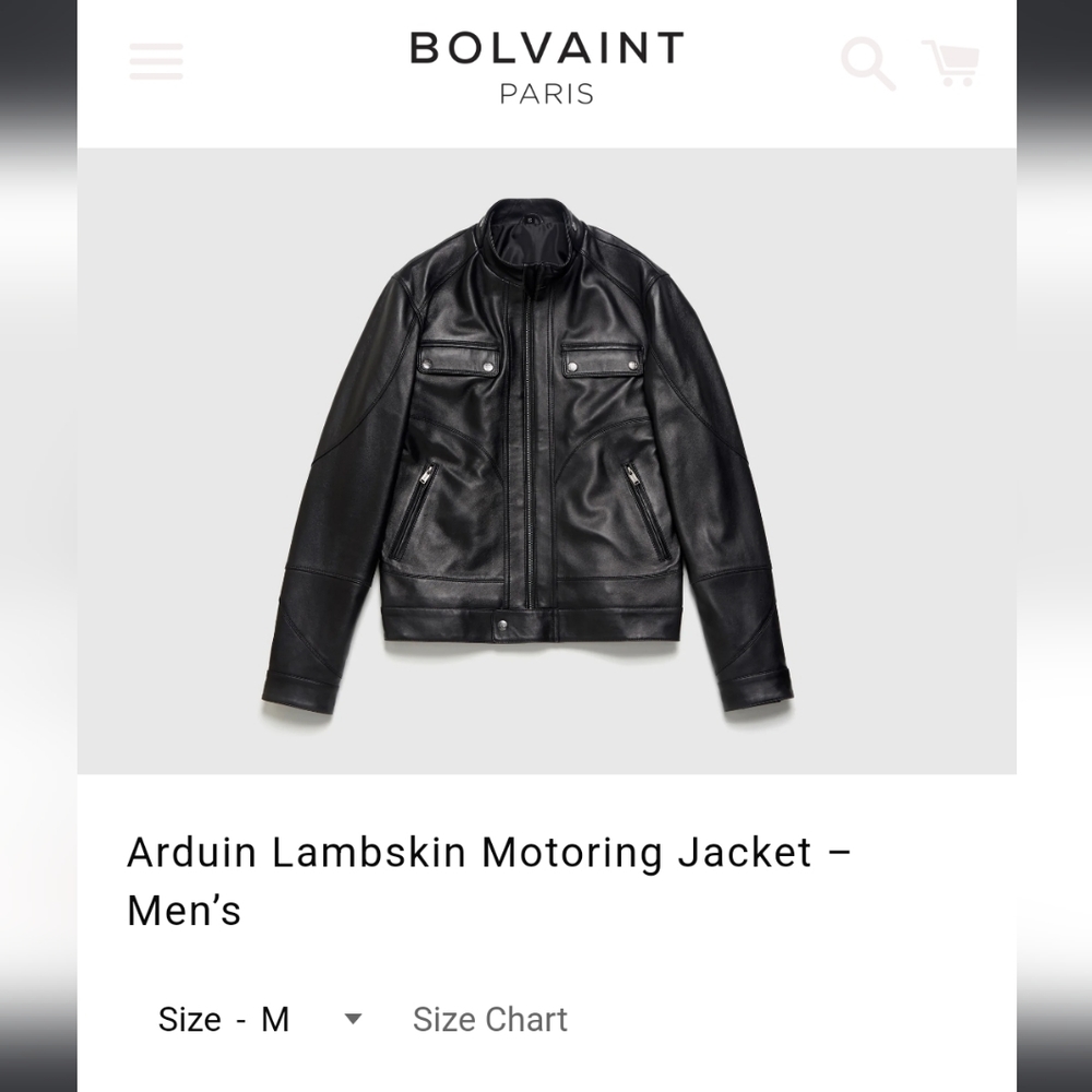 Bolvaint Paris Men's motorcycle Genuine Leather Jacket, medium, black, high-qual